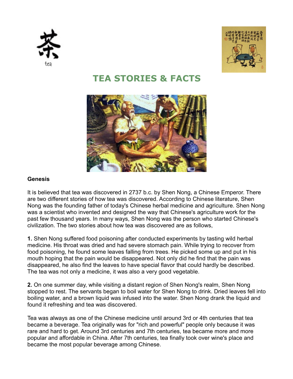 Tea Stories & Facts