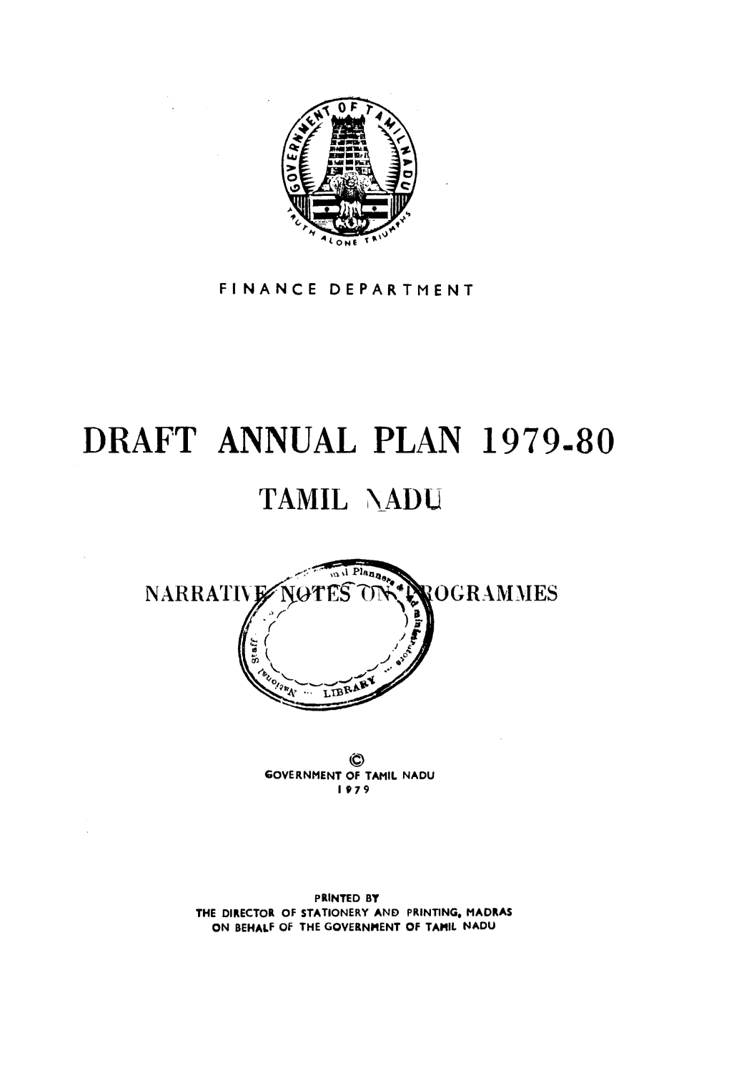 Draft Annual Plan 1979-80