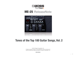 ME25RN02—ME-25 Tones of the Top 100 Guitar Songs, Vol. 2