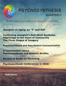 Psychosynthesis Quarterly March 2016