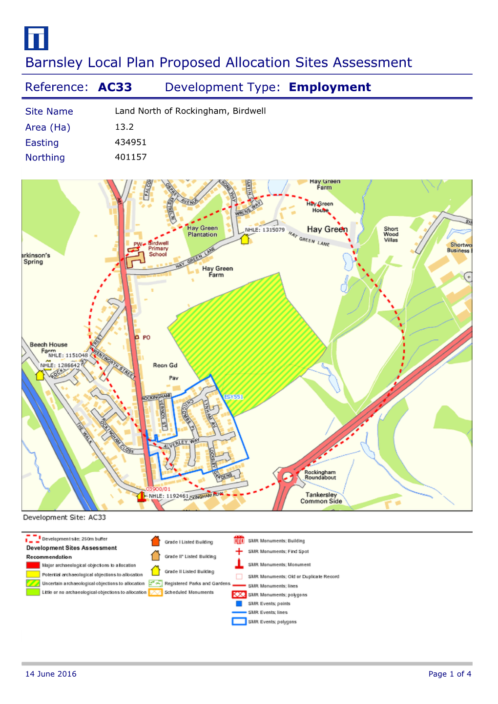 Barnsley Local Plan Proposed Allocation Sites Assessment