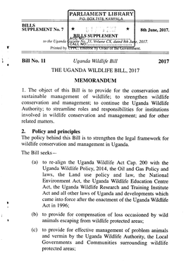 Uganda Wildlife Bill 2017.Pdf