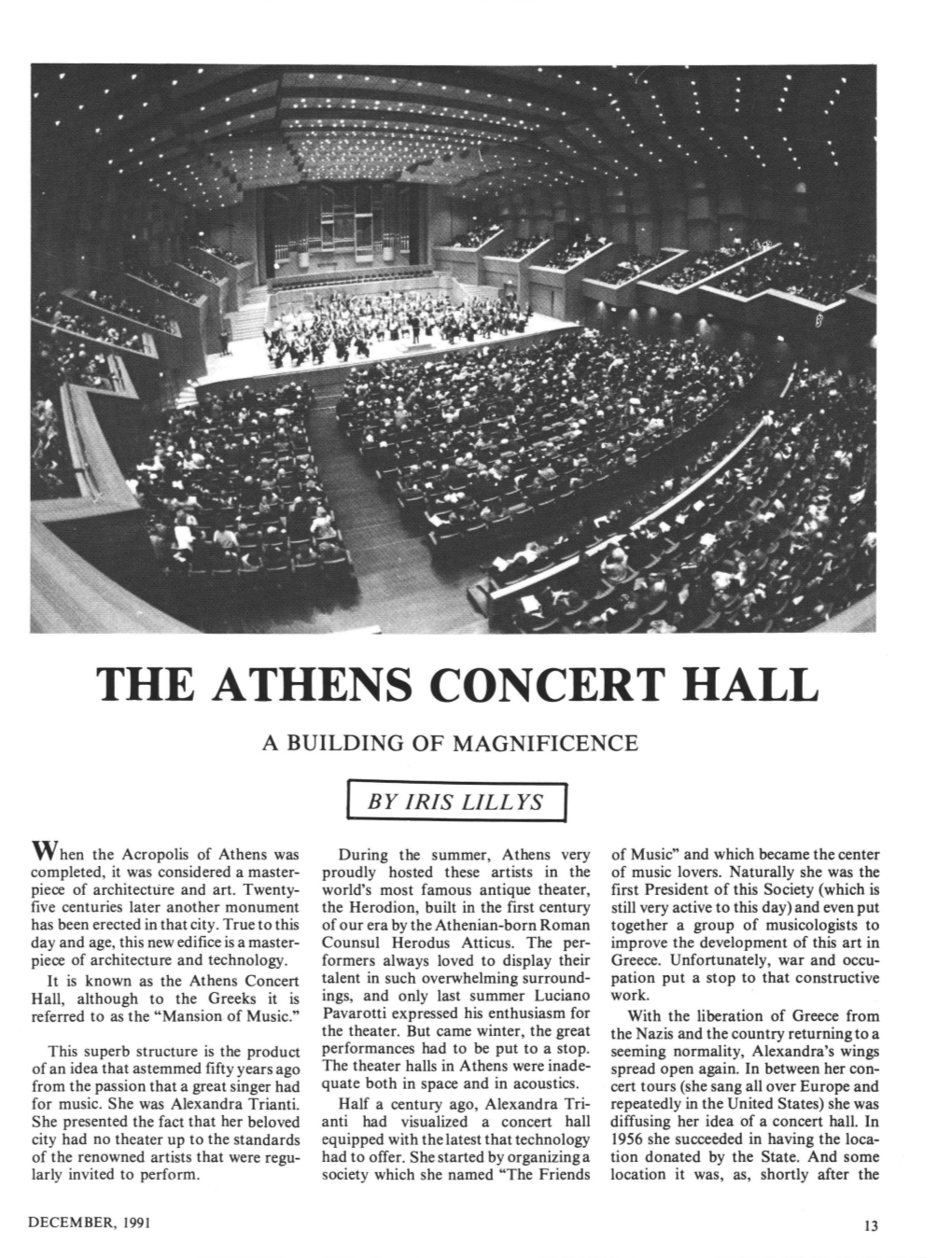 The Athens Concert Hall a Building of Magnificence