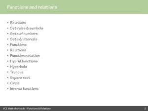 Functions and Relations