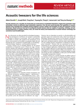 Acoustic Tweezers for the Life Sciences