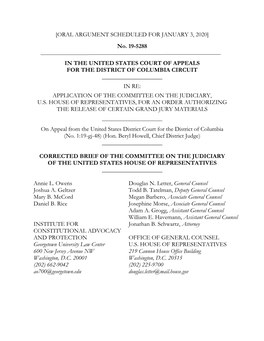 2019-12-17 House Judiciary Corrected Brief Opposing Appeal In