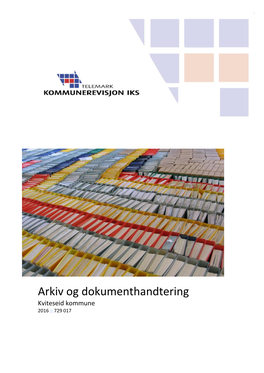 Arkiv Og Dokumenthandtering – Kviteseid Kommune