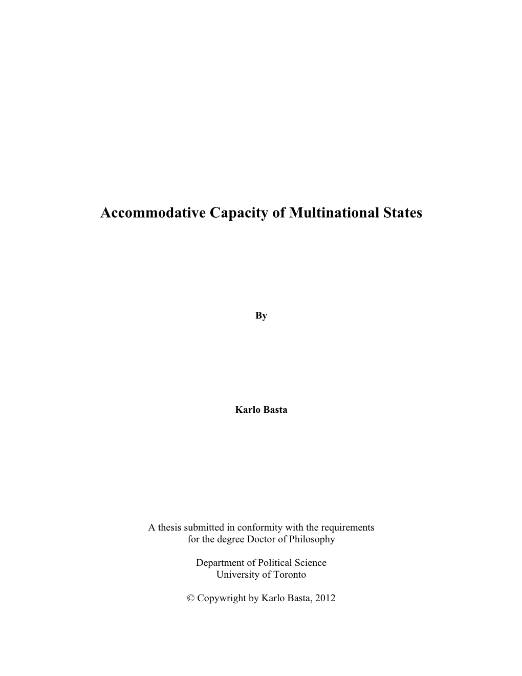 Accommodative Capacity of Multinational States