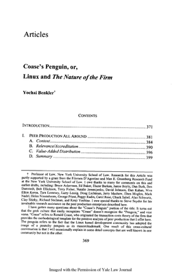 Coase's Penguin, Or, Linux and the Nature of the Firm