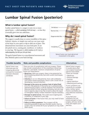 Lumbar Spinal Fusion (Posterior)