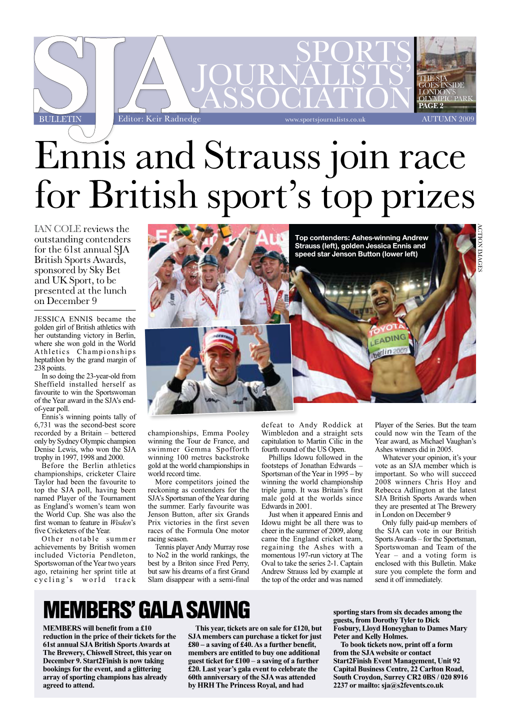 Ennis and Strauss Join Race for British Sport's Top Prizes