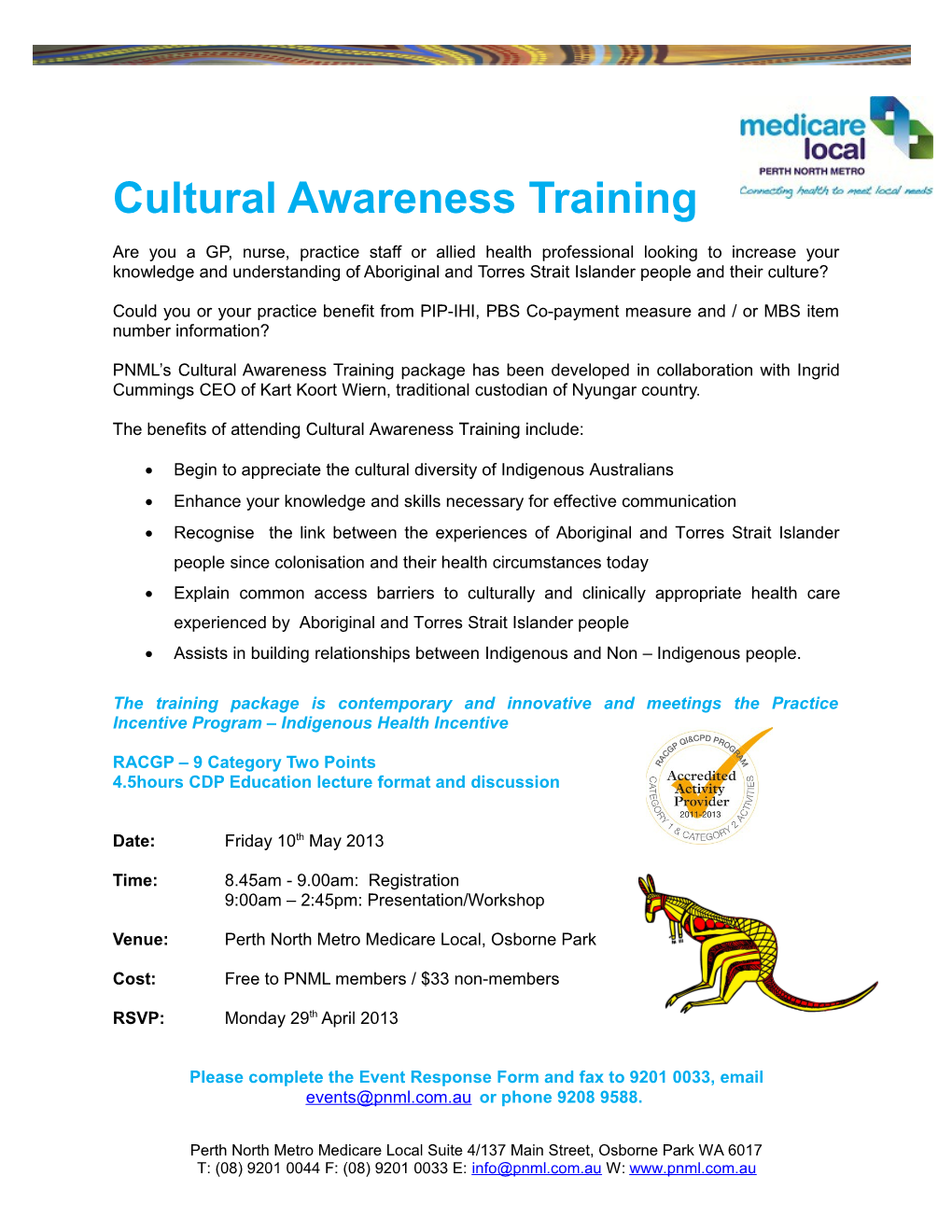 Cultural Awareness Training Flyer