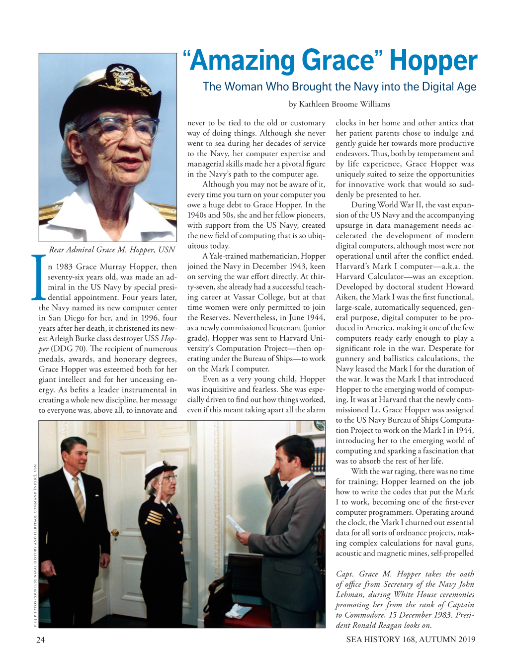 “Amazing Grace” Hopper the Woman Who Brought the Navy Into the Digital Age by Kathleen Broome Williams