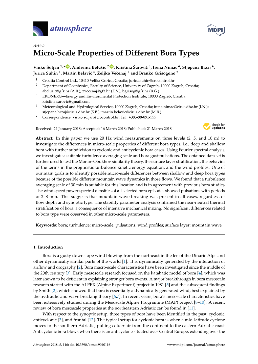 Micro-Scale Properties of Different Bora Types