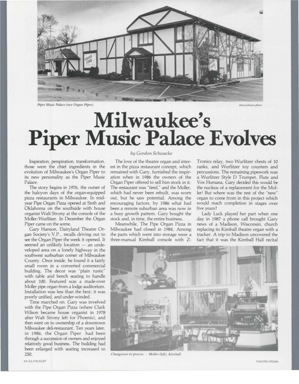 Milwaukee's Piper Music Palace Evolves