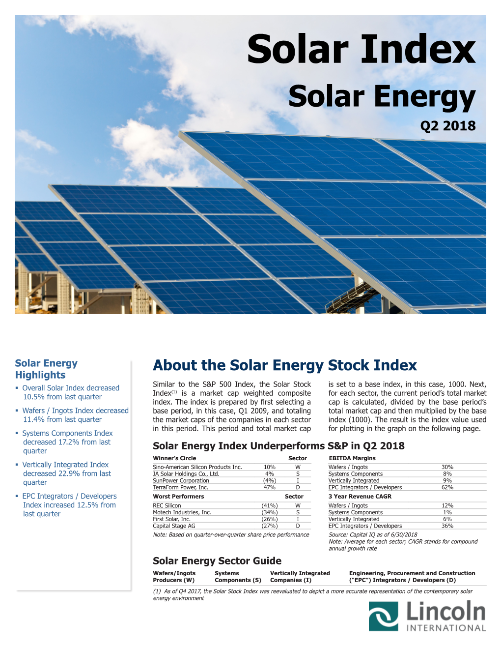 Solar Index Solar Energy Q2 2018