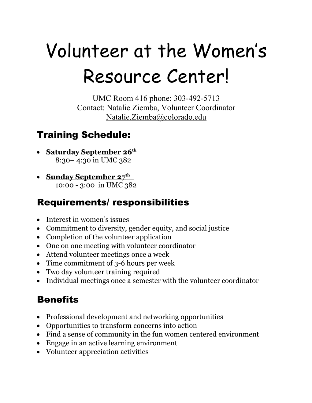 Volunteer at the Women S Resource Center