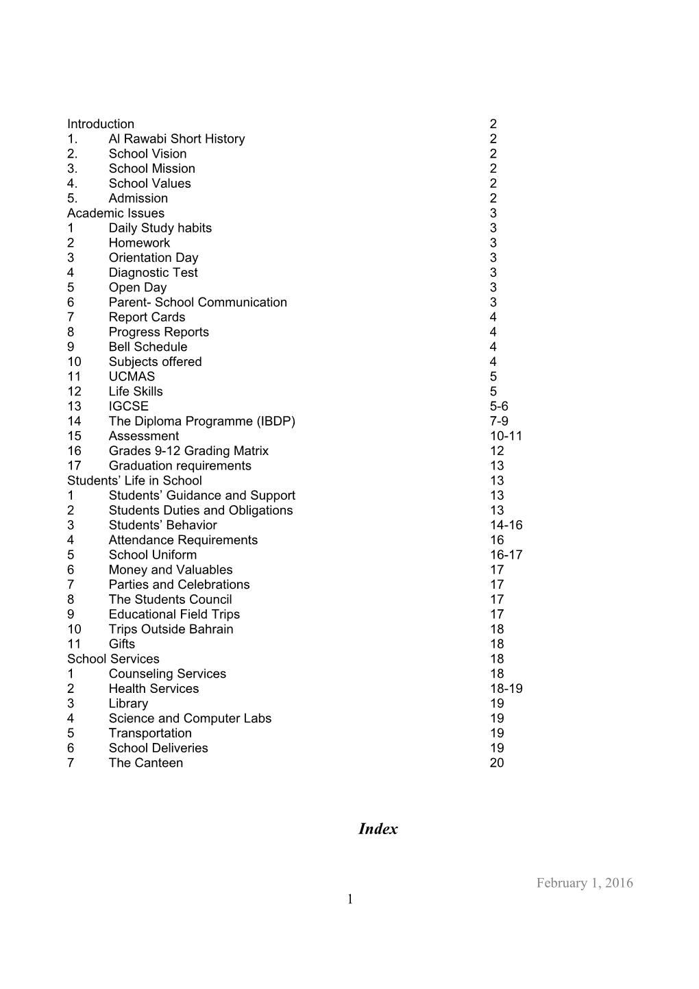 Al Rawabi School Students Handbook