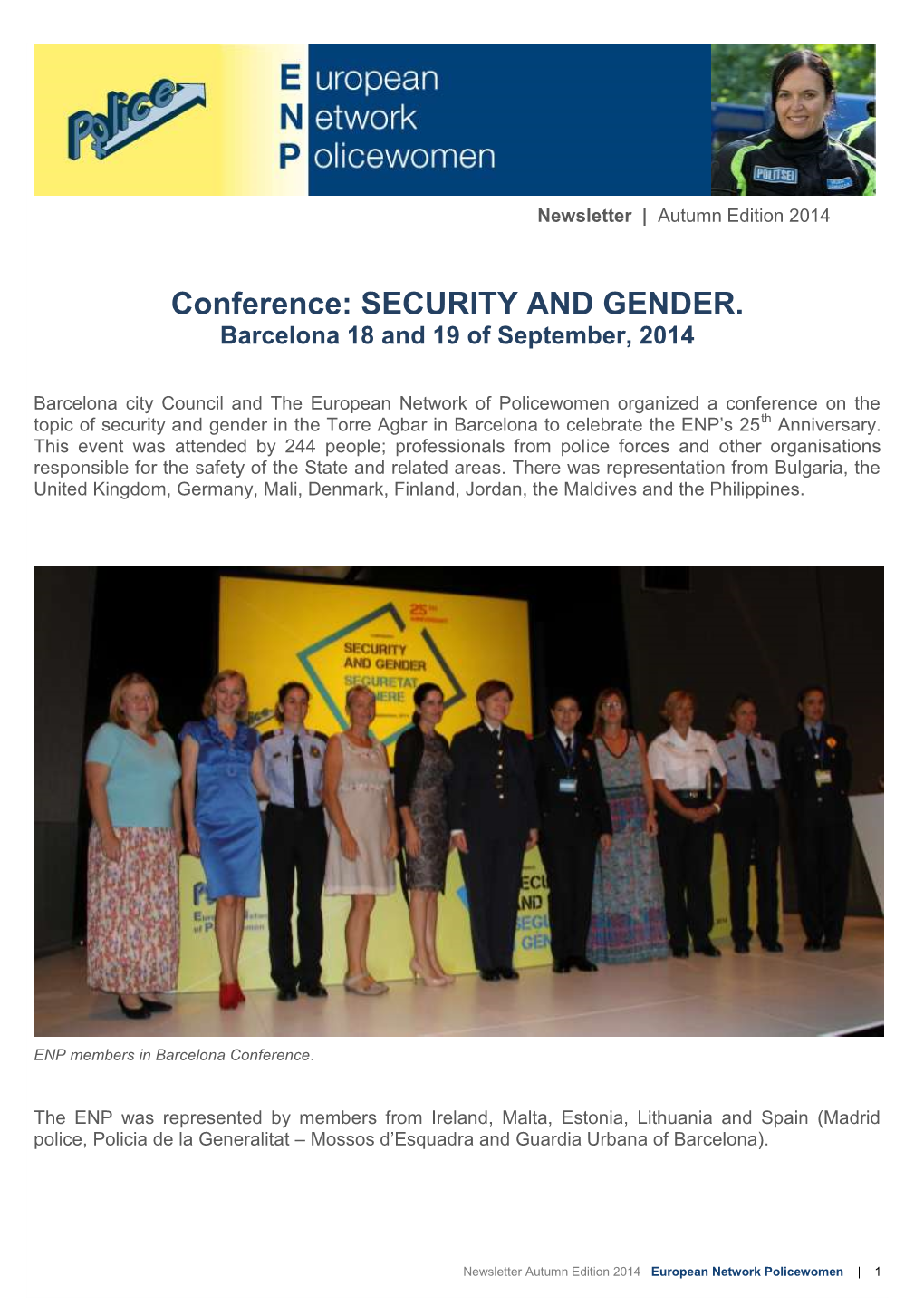 Newsletter Autumn 2014