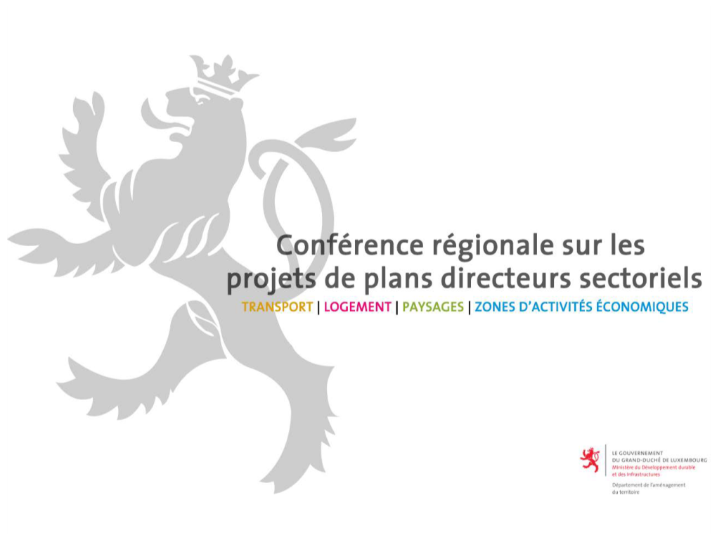 Conférence Régionale Sur Les Projets De Plans Directeurs Sectoriels