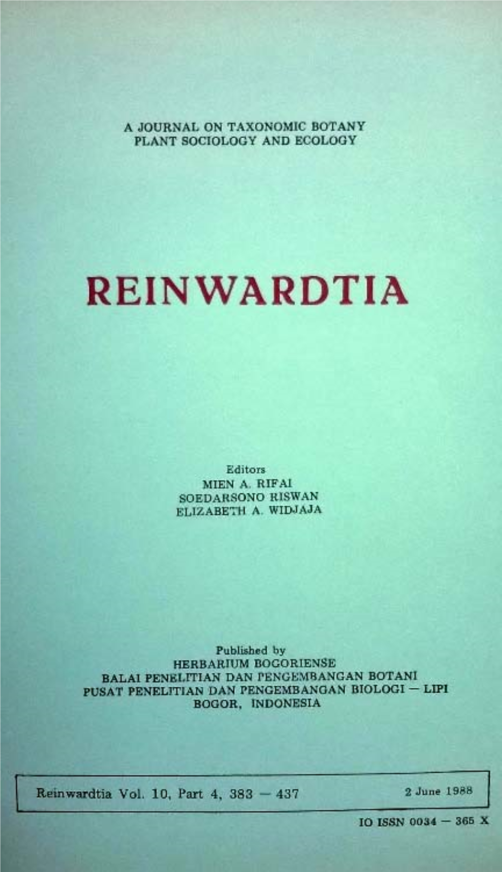 REINWARDTIA Vol