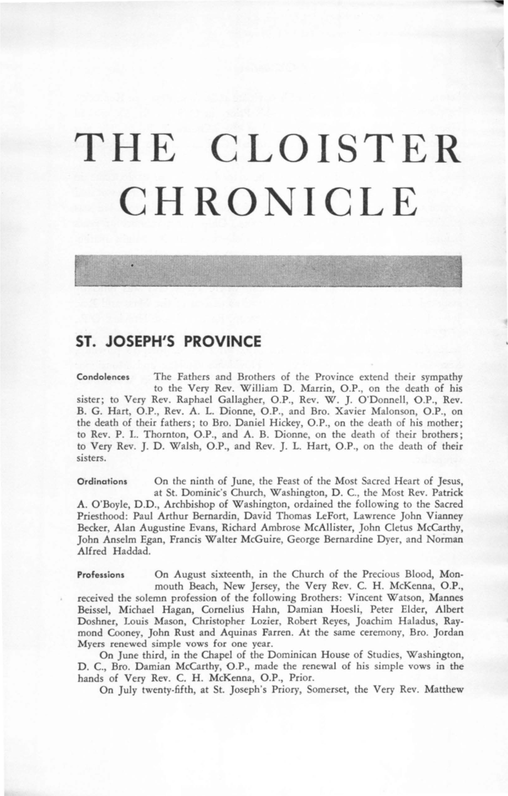 Cloister Chronicle