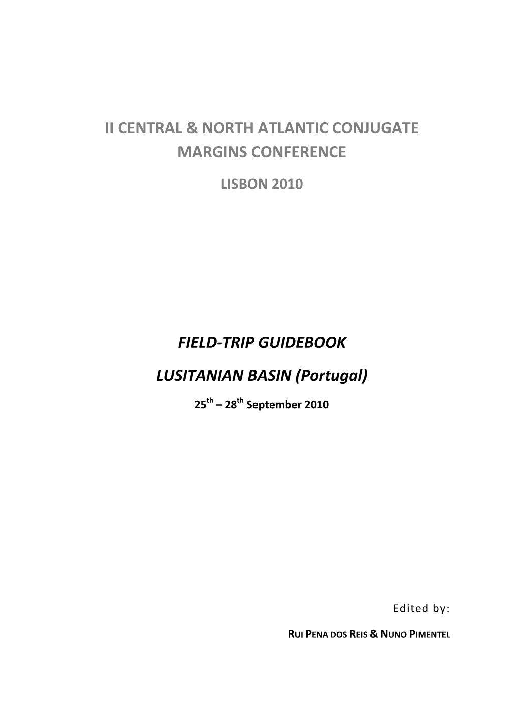 Ii Central & North Atlantic Conjugate Margins