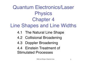 Quantum Electronics/Laser Physics Chapter 4 Line Shapes and Line