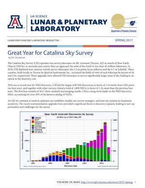 Great Year for Catalina Sky Survey