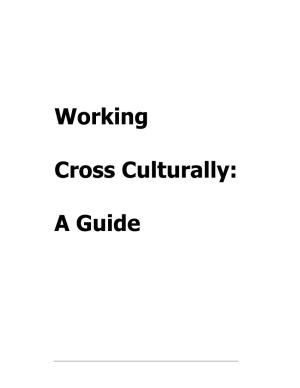 Working Cross Culturally