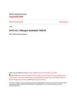 UA19/16/1 Hilltopper Basketball 1988-89