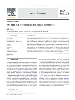 The Role of Perceptual Load in Visual Awareness