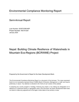 44214-024: Building Climate Resilience of Watersheds In