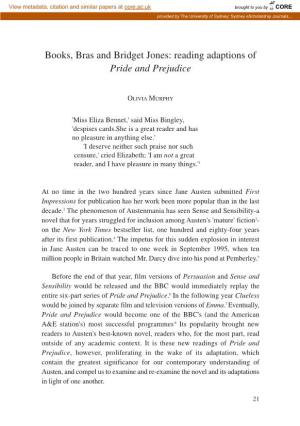 Books, Bras and Bridget Jones: Reading Adaptions of Pride and Prejudice
