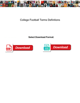 College Football Terms Definitions Thiel