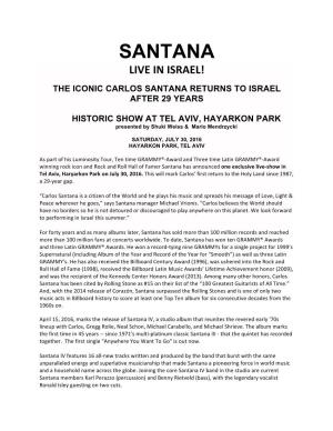 Santana Live in Israel!
