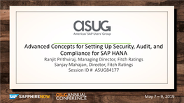 Advanced Concepts for Setting up Security, Audit, and Compliance For