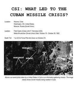What Led to the Cuban Missile Crisis?