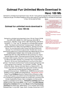 Golmaal Fun Unlimited Movie Download in Hevc 100 Mb