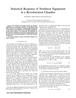 Statistical Response of Nonlinear Equipment in a Reverberation Chamber