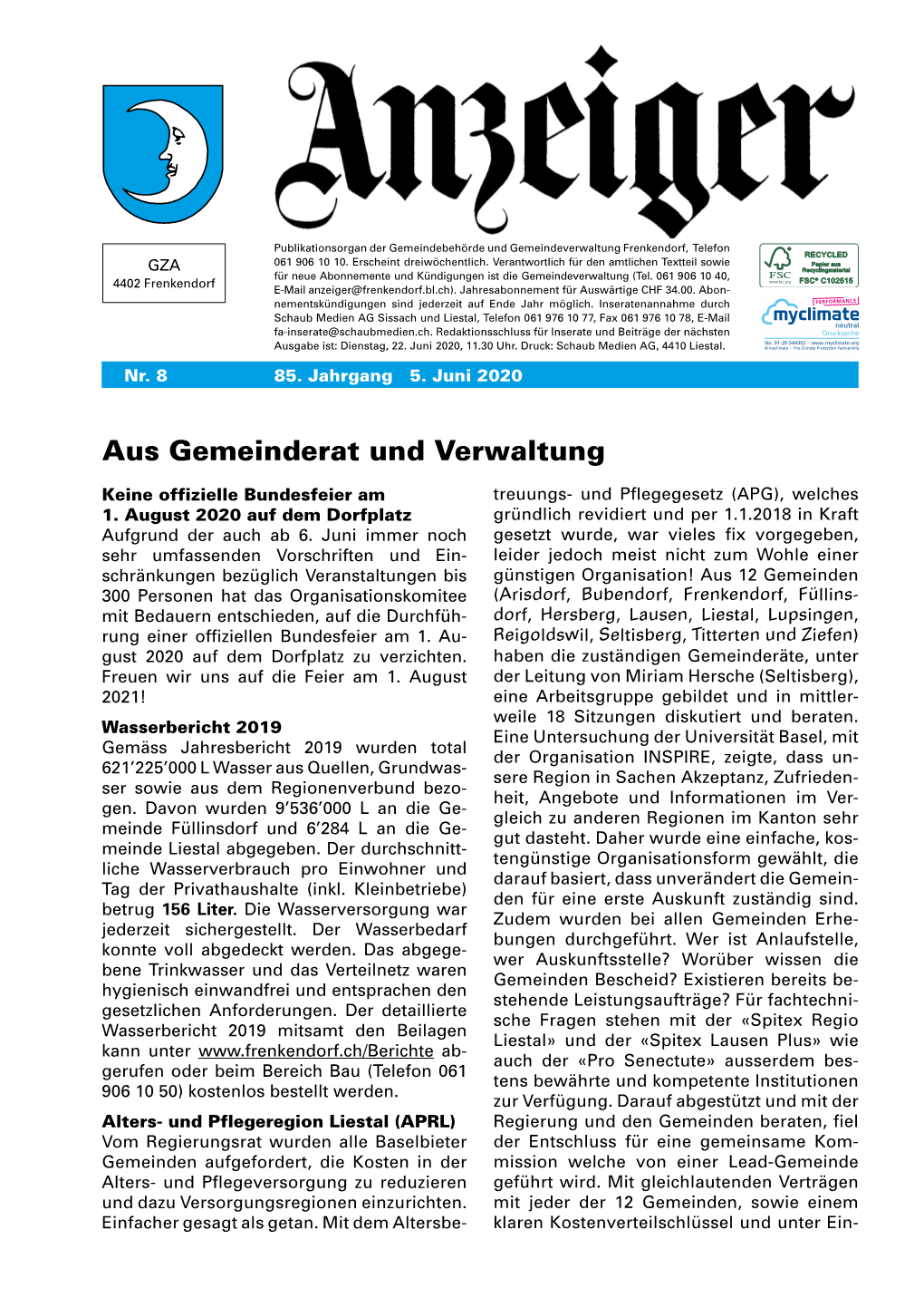 Aus Gemeinderat Und Verwaltung