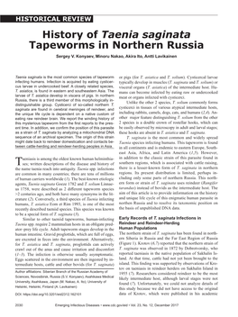 History of Taenia Saginata Tapeworms in Northern Russia Sergey V