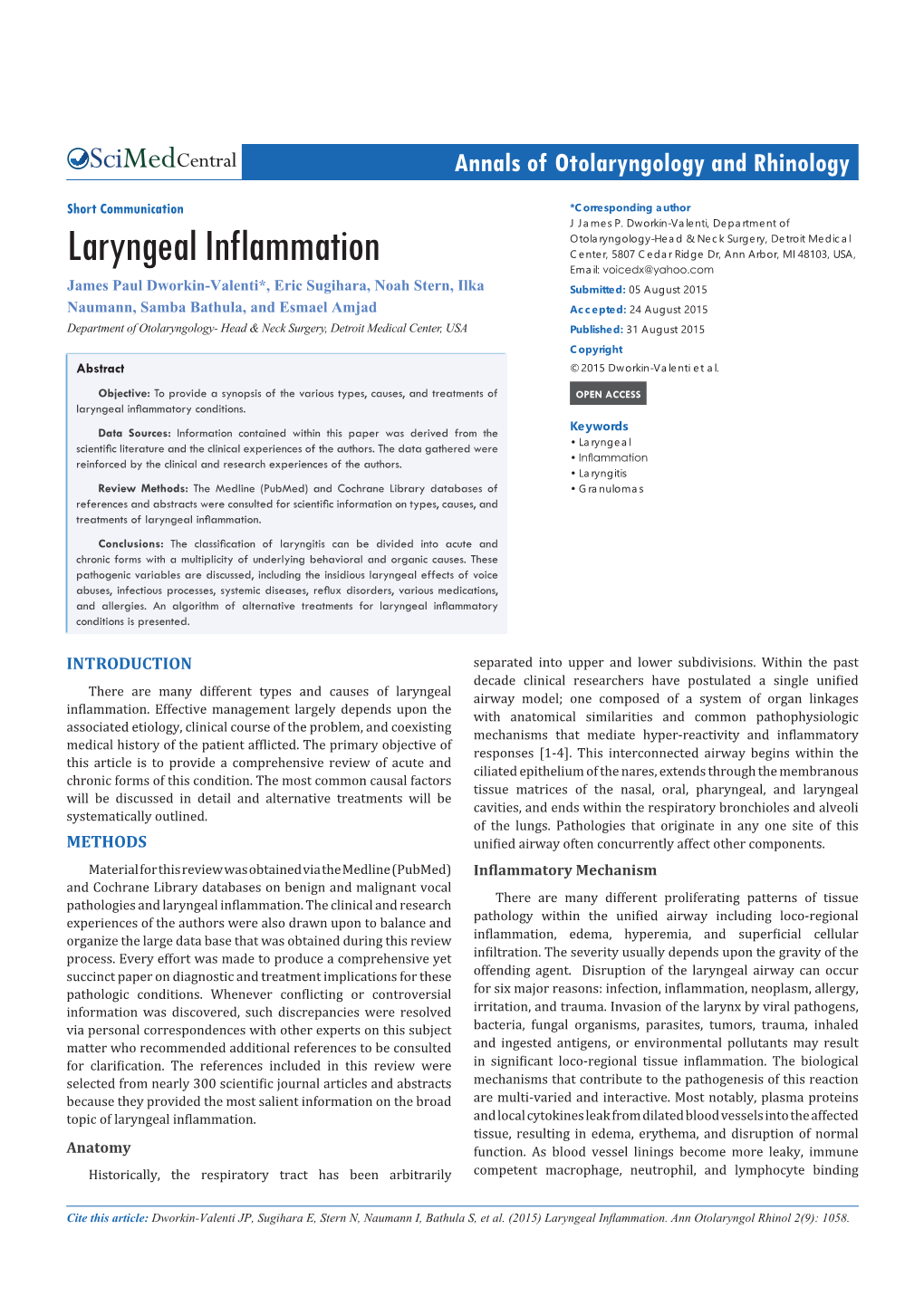 Laryngeal Inflammation