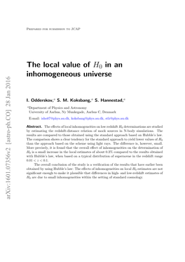 The Local Value of H0 in an Inhomogeneous Universe