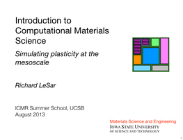 Introduction to Computational Materials Science Simulating Plasticity at the Mesoscale