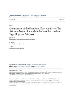Comparison of the Elemental Geochemistry of the Arkansas Novaculite and the Boone Chert in Their Type Regions, Arkansas J