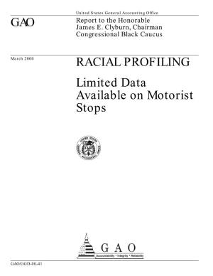 GGD-00-41 Racial Profiling: Limited Data Available on Motorist Stops