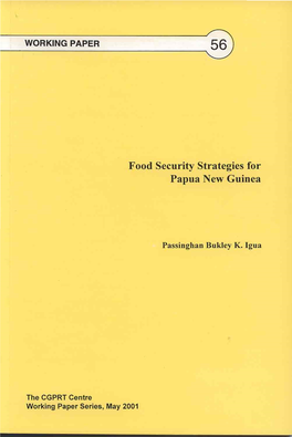 Food Security Strategies for Papua New Guinea