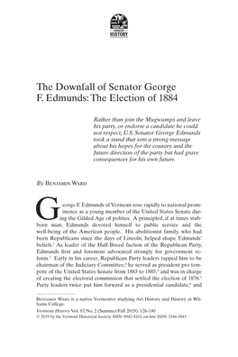 The Downfall of Senator George F. Edmunds: the Election of 1884