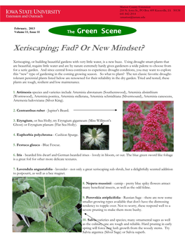 Xeriscaping; Fad? Or New Mindset?